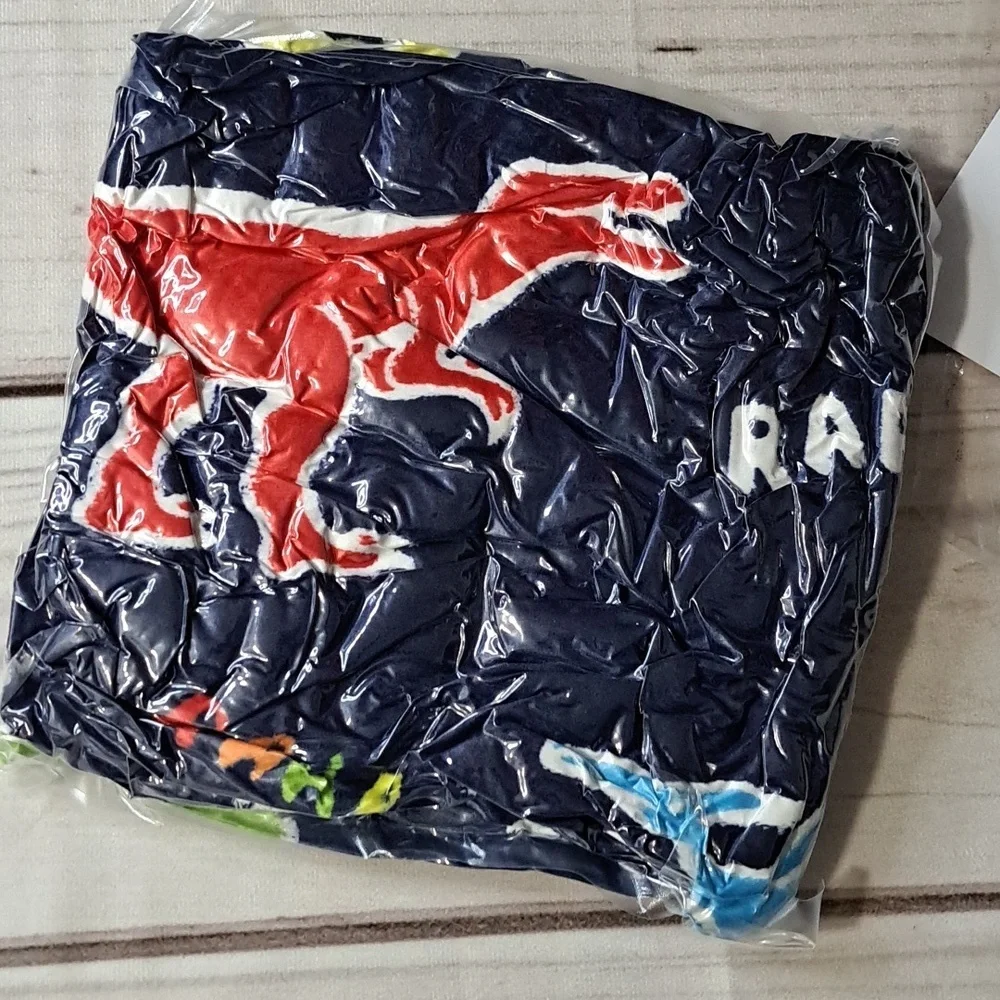 Glow In The Dark Premium Flannel Throw Blanket -  Dinosaur Pattern Multicolor